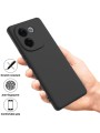 Предпазен удароустойчив силиконов гръб с каишка за vivo T3 Pro - черен