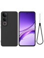 Предпазен устойчив на надраскване силиконов гръб с каишка за vivo V50 Lite 4G - черен