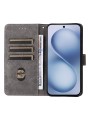 Калъф от еко кожа тип портмоне с RFID блокиране за vivo X200 FE - черен