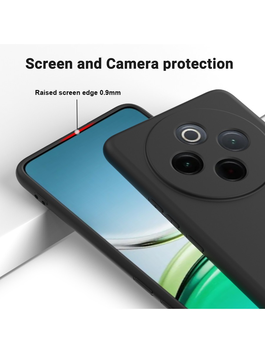 Предпазен удароустойчив силиконов гръб с каишка за vivo Y300 Pro - черен
