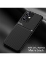 Гръб с покритие от еко кожа за vivo Y35+ - черен