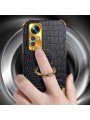 Предпазен гръб с галванично покритие и кроколски шарки за Xiaomi 12 Lite - черен