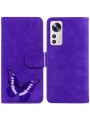 Калъф от еко кожа за Xiaomi 12 Lite с вид на портфейл със защитен капак - лилав