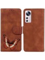Калъф от еко кожа за Xiaomi 12 Lite с вид на портфейл със защитен капак - кафяв