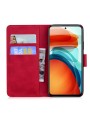 Калъф от еко кожа за Xiaomi 12 Lite с вид на портфейл със защитен капак - червен