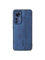 Противоплъзгащ се тънък гръб от еко кожа за Xiaomi 12T - син