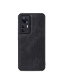 Противоплъзгащ се тънък гръб от еко кожа за Xiaomi 12T - черен