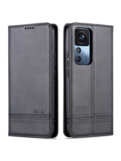 Калъф от еко кожа тип портмоне за Xiaomi 12T - черен