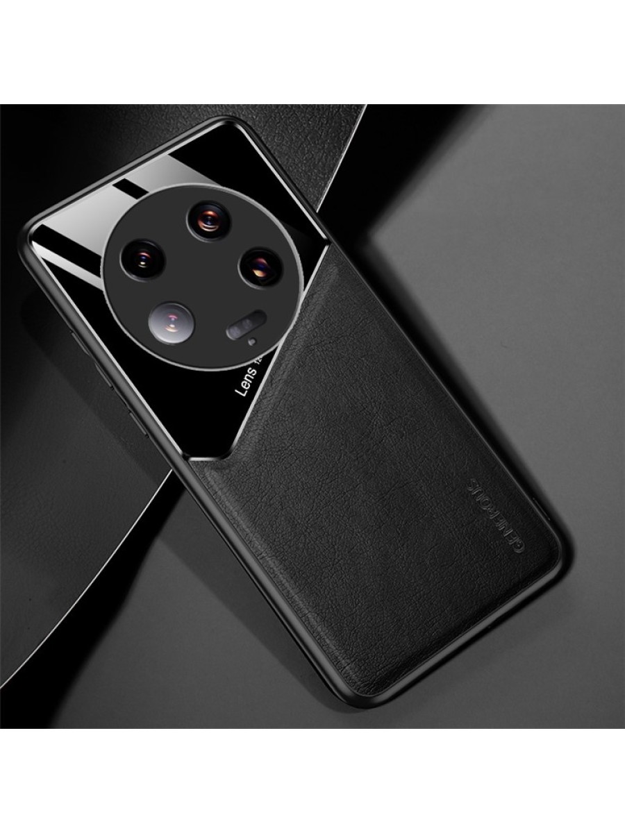 Предпазен гръб с покритие от еко кожа за Xiaomi 13 Ultra - черен