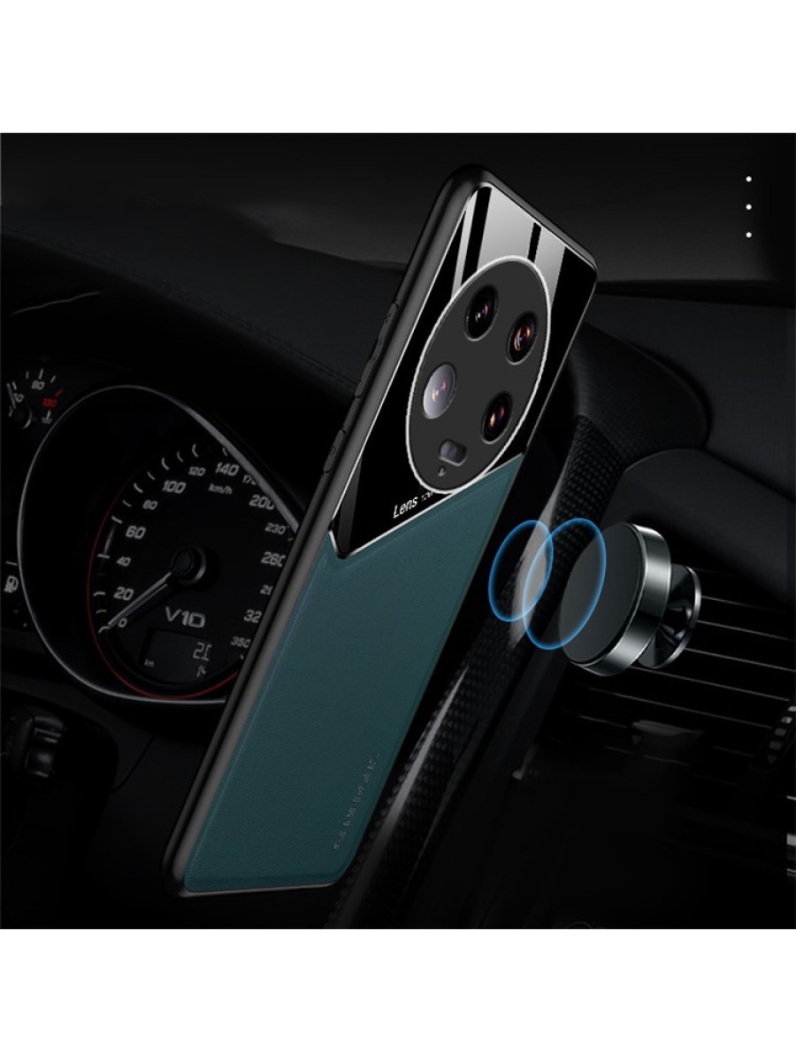 Предпазен гръб с покритие от еко кожа за Xiaomi 13 Ultra - черен