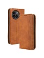 Калъф от еко кожа с ретро текстура тип портмоне за Xiaomi 14 Civi - кафяв