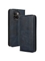 Калъф от еко кожа с ретро текстура тип портмоне за Xiaomi 14 Civi - син