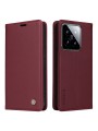 Калъф за телефон от еко кожа тип портмоне за Xiaomi 14 - червен