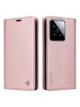 Калъф за телефон от еко кожа тип портмоне за Xiaomi 14 - розов