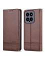 Калъф от еко кожа тип портмоне за Xiaomi 14 - кафяв