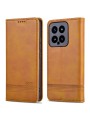 Калъф от еко кожа тип портмоне за Xiaomi 14 - кафяв