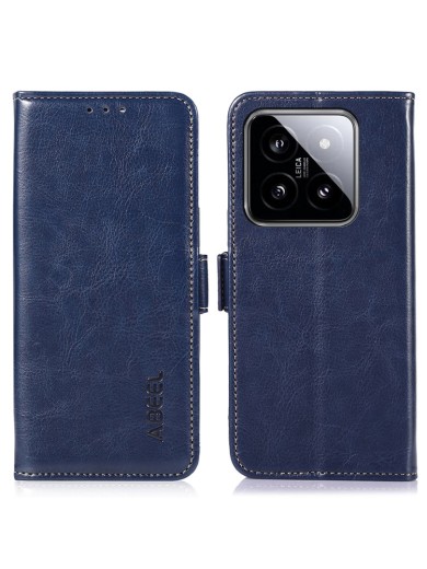 Калъф от еко кожа, тип портмоне за Xiaomi 14 - син Калъф от еко кожа, тип портмоне за Xiaomi 14 - син