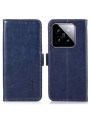 Калъф от еко кожа, тип портмоне за Xiaomi 14 - син