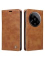Калъф от еко кожа тип портмоне за Xiaomi 14 Ultra - кафяв
