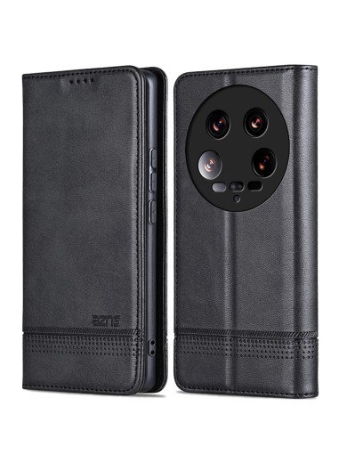 Калъф от еко кожа тип портмоне за Xiaomi 14 Ultra - черен