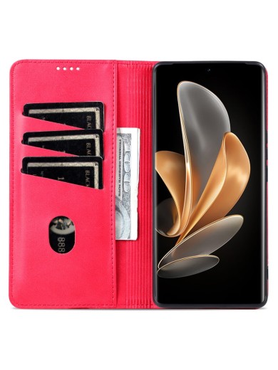 Калъф от еко кожа тип портмоне за Xiaomi 14 Ultra - червен