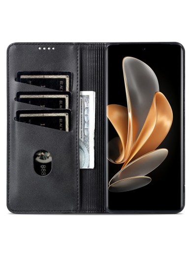 Калъф от еко кожа тип портмоне за Xiaomi 14 Ultra - черен