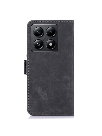 Калъф от еко кожа, тип портмоне за Xiaomi 14T - черен