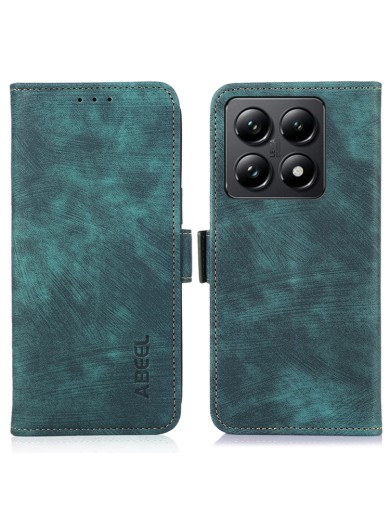 Калъф от еко кожа, тип портмоне за Xiaomi 14T - зелен Калъф от еко кожа, тип портмоне за Xiaomi 14T - зелен