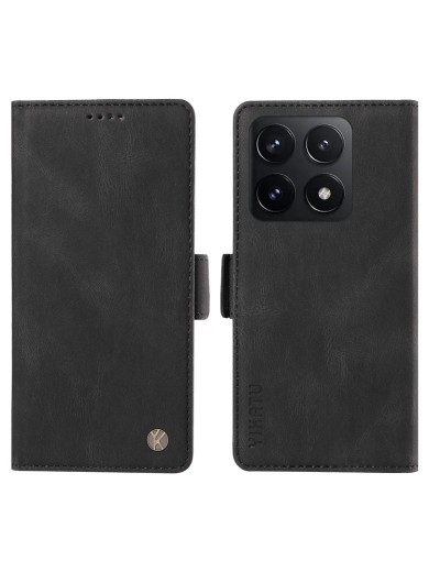 Калъф от еко кожа тип портмоне за Xiaomi 14T - черен