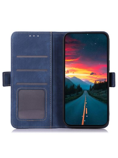 Калъф от еко кожа, тип портмоне за Xiaomi 14T - син