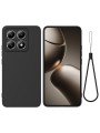Предпазен удароустойчив силиконов гръб с каишка за Xiaomi 14T Pro - черен