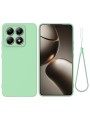 Предпазен удароустойчив силиконов гръб с каишка за Xiaomi 14T Pro - зелен