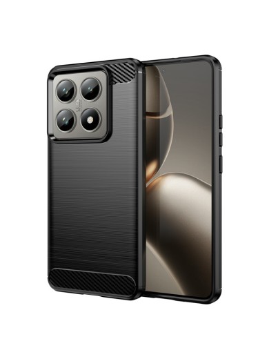 Мек удароустойчив гръб с текстура на карбонови влакна за Xiaomi 14T Pro - черен Мек удароустойчив гръб с текстура на карбонови влакна за Xiaomi 14T Pro - черен