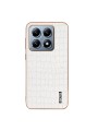 Предпазен гръб от еко кожа за Xiaomi 14T Pro - бял