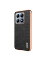 Предпазен гръб от еко кожа за Xiaomi 14T Pro - черен