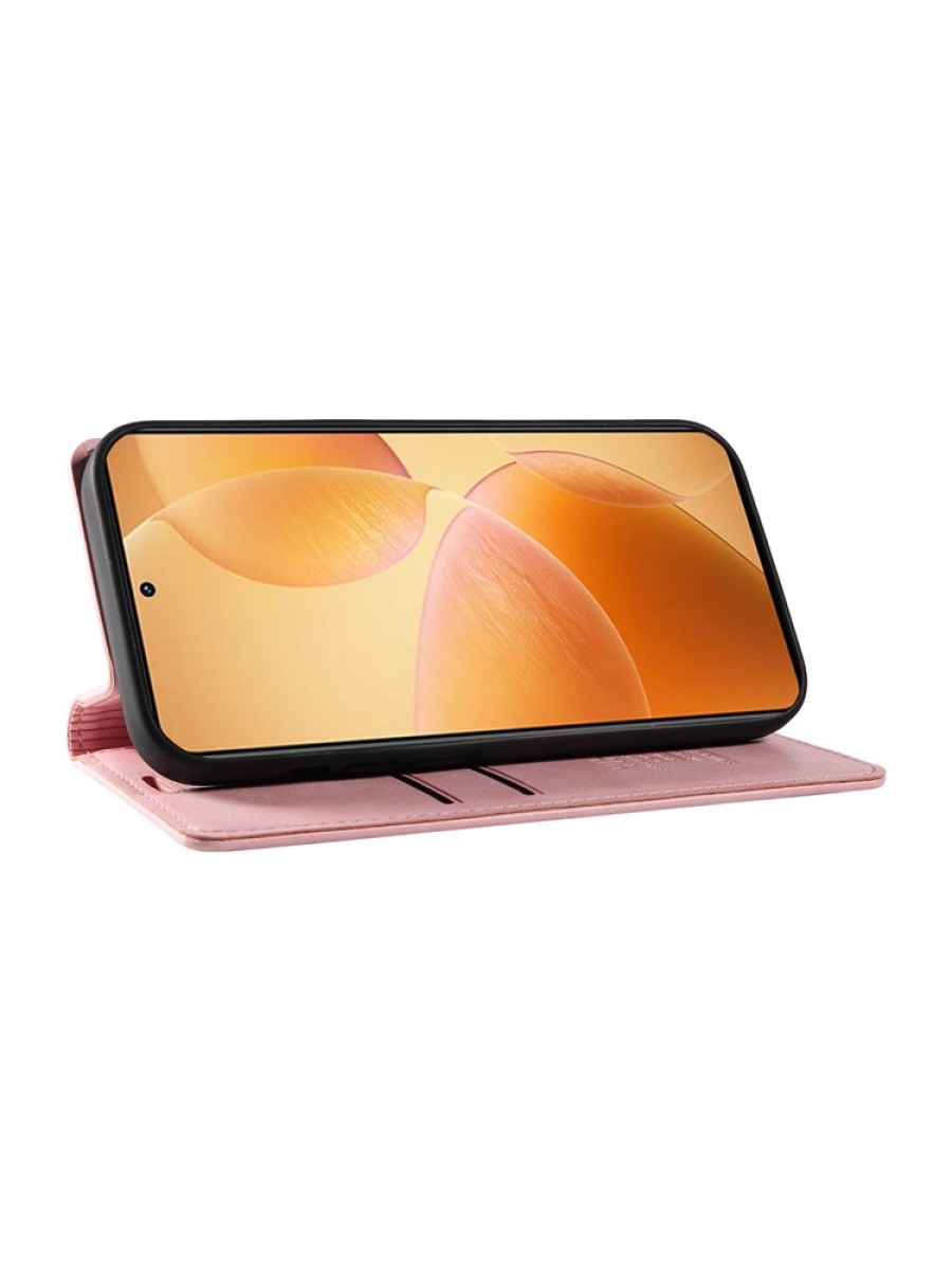 Калъф от еко кожа тип портмоне за Xiaomi 14T Pro - розов