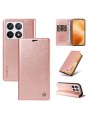 Калъф от еко кожа тип портмоне за Xiaomi 14T Pro - розов
