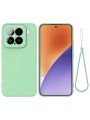Предпазен удароустойчив силиконов гръб с каишка за Xiaomi 15 - зелен