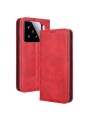 Калъф от еко кожа с ретро текстура тип портмоне за Xiaomi 15 - червен