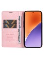 Калъф от еко кожа тип портмоне за Xiaomi 15 - розов