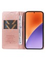 Калъф от еко кожа тип портмоне за Xiaomi 15 - розов