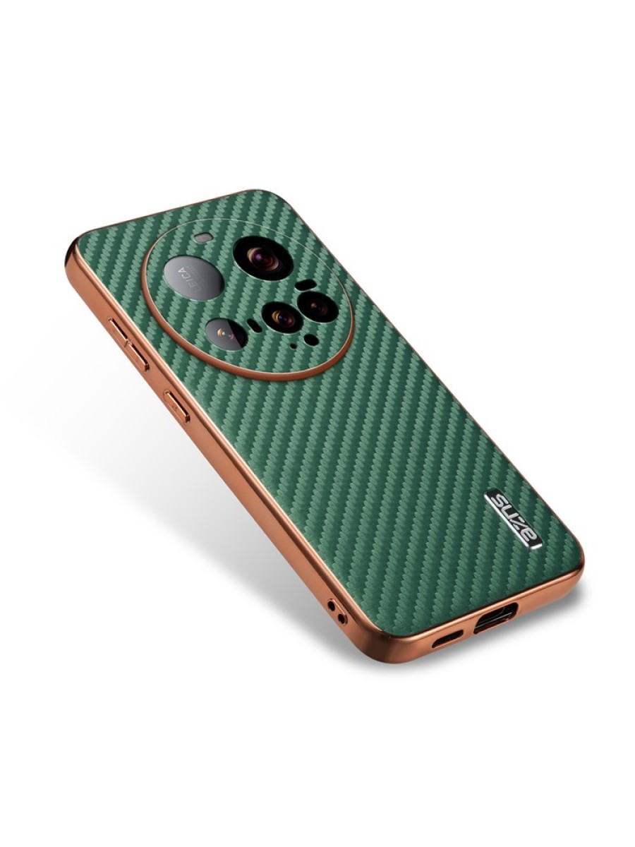 Предпазен гръб от еко кожа за Xiaomi 15 Ultra - зелен