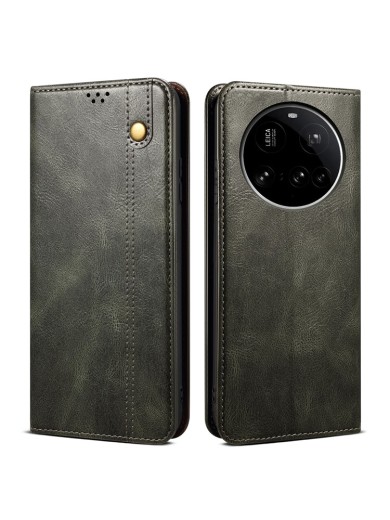 Калъф от еко кожа тип портмоне за Xiaomi 15 Ultra - зелен