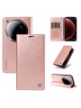 Калъф от еко кожа тип портмоне за Xiaomi 15 Ultra - розов