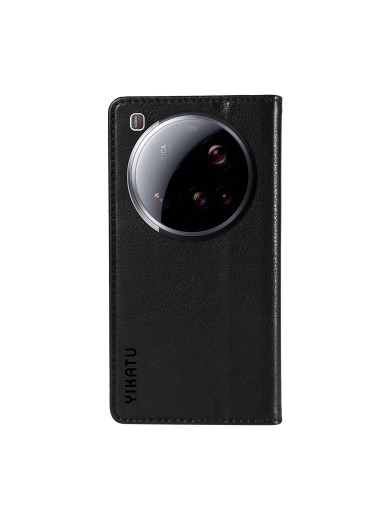 Калъф от еко кожа тип портмоне за Xiaomi 15 Ultra - черен