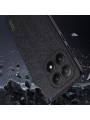 Удароустойчив гръб от еко кожа с дървесна текстура за Xiaomi 15T - черен