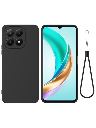 Предпазен устойчив на надраскване силиконов гръб с каишка за Xiaomi 17 - черен