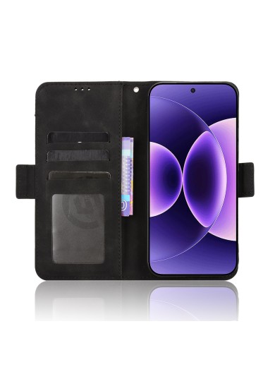 Калъф от еко кожа тип портмоне за Xiaomi 17 Pro - черен