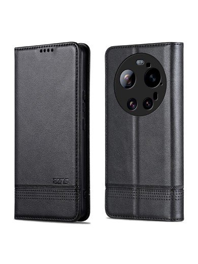 Калъф от еко кожа тип портмоне за Xiaomi 17 Ultra - черен