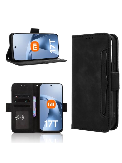 Калъф от еко кожа тип портмоне за Xiaomi 17T - черен
